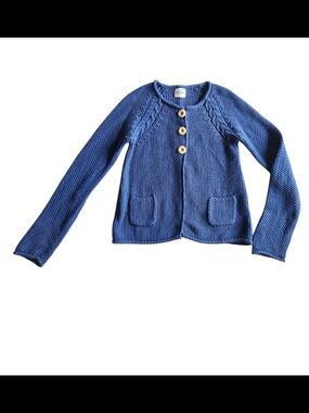 Mini Boden Cable Chunky Knit Indigo Cardigan